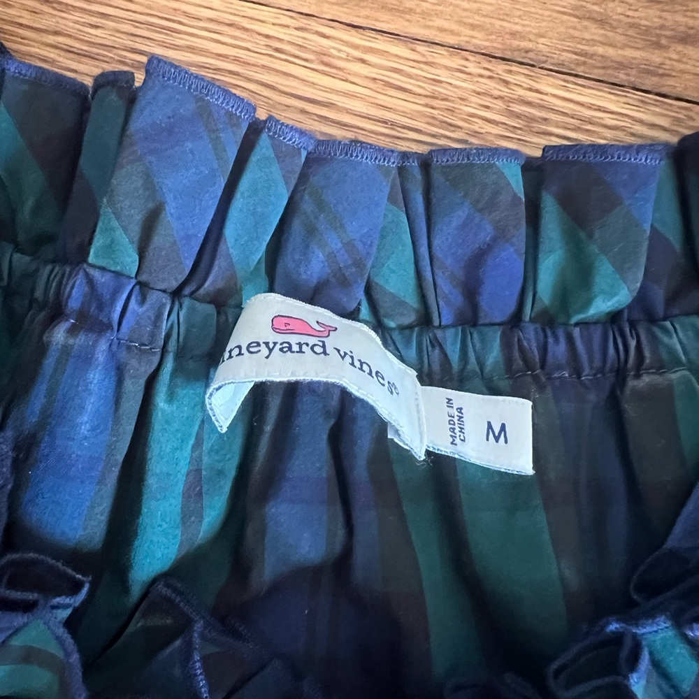 Vineyard Vines Tartan Off Shoulder top - slightly cropped, super festive!